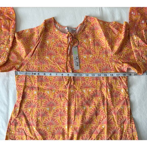 NIC+ZOE Swan Rays Top in Orange Multi - Picture 10 of 11